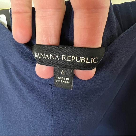 NWT Banana Republic Crop Pull On Flat Front Pants Navy Blue size 6 - Picture 7 of 13